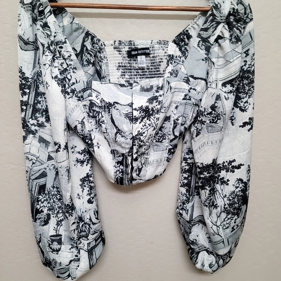 Urban Outfitters Corset Top Crop Top Puffy Sleeves. UO Maddie Bustier Blouse. - Picture 11 of 11